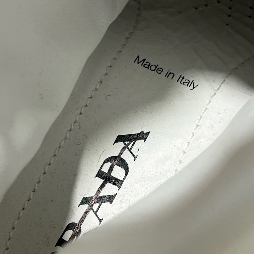 Prada Cassetta Wheel High-Top Sneakers White Women’s EU 37.5/US 7.5 - Picture 6 of 8